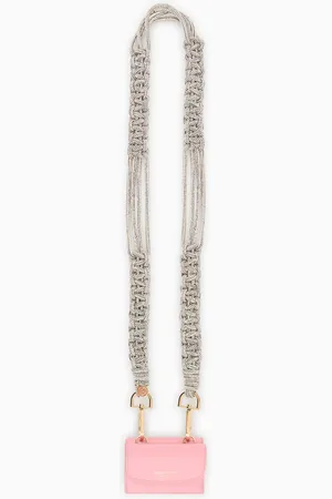 Giorgio Armani Portefeuille à trois volets mini La Prima en cuir avec bandoulière en strass