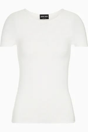 Giorgio Armani Pull à manches courtes en viscose au point mousse