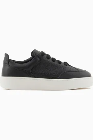 Emporio Armani Sneakers en cuir avec imprimé cerf et détail monogramme