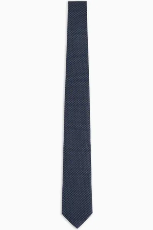 Emporio Armani Cravate en pure soie jacquard à micro-carreaux
