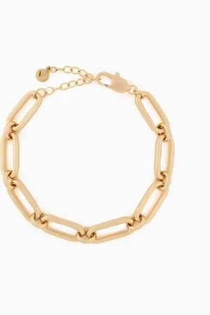 Emporio Armani Bracelet à pendentifs en chaîne en laiton doré