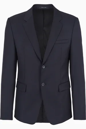Emporio Armani Veste à simple boutonnage en laine vierge peignée