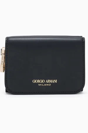 Giorgio Armani Mini portefeuille à trois volets en cuir
