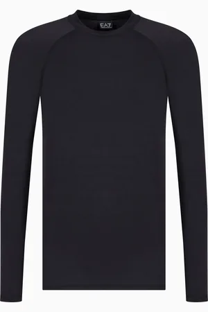 EA7 T-shirt ras-du-cou à manches longues en lycra
