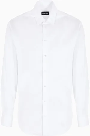 Giorgio Armani Chemise en tissu de coton stretch uni