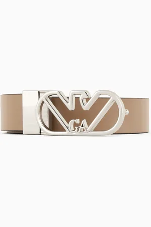Emporio Armani Ceinture réversible en cuir imprimé cerf avec boucle aigle