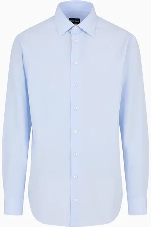 Giorgio Armani Chemise coupe classique en coton micro-armuré