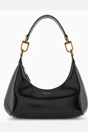 Giorgio Armani Sac hobo la Prima format moyen en nappa verni