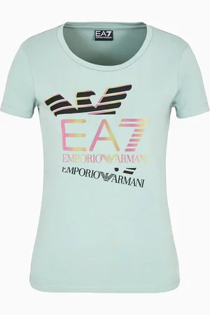EA7 T-shirt ras-du-cou en coton stretch avec logo Logo Series