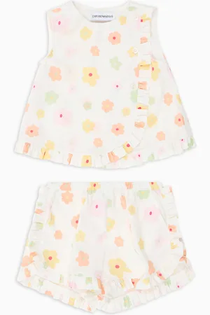 Emporio Armani Ensemble top et short en popeline entièrement imprimé