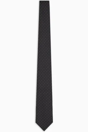 Emporio Armani Cravate en pure soie à motif micro-jacquard