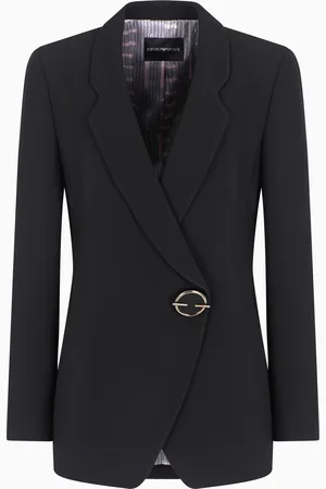 Emporio Armani Blazer en crêpe cady avec fermeture bijou