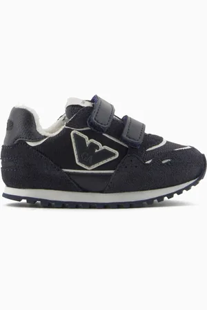 Emporio Armani Sneakers en mesh avec détails en cuir suédé et écusson aigle