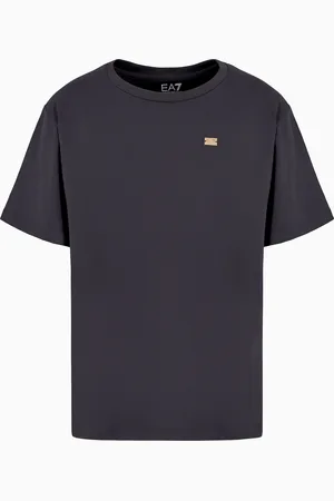 EA7 T-shirt à col ras-du-cou Core Lady en jersey de coton stretch