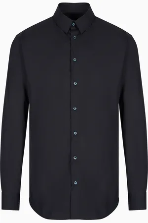 Giorgio Armani Chemise en tissu stretch avec col à baleines