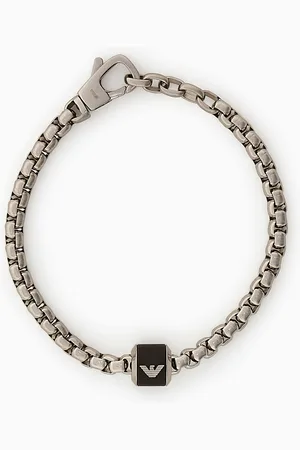 Emporio Armani Bracelet chaîne en marbre noir