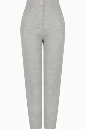 Giorgio Armani Pantalon droit en jersey de lin et viscose