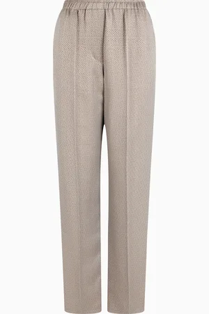 Giorgio Armani Pantalon droit en viscose et cupro jacquard