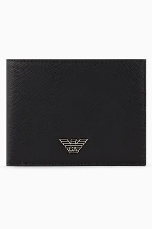 Emporio Armani Portefeuille avec poche porte-monnaie en cuir safficano régénéré et plaquette aigle ASV