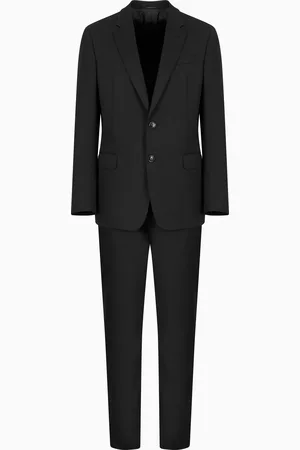 Giorgio Armani Costume à boutonnage simple de la gamme Soft en laine déperlante