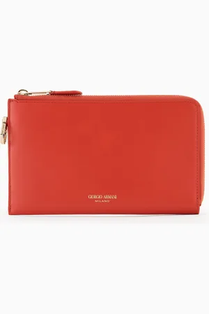 Giorgio Armani Portefeuille entièrement zippé en cuir