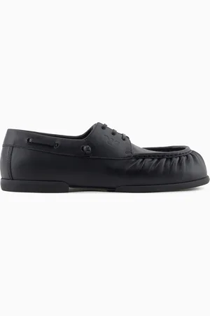 Emporio Armani Chaussures bateau en cuir lisse