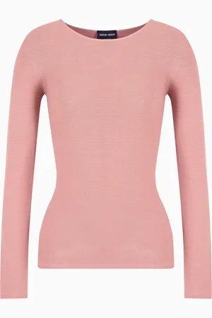 Giorgio Armani Pull à manches longues en viscose au point mousse