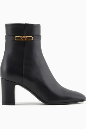 Emporio Armani Bottines en nappa avec plaque aigle