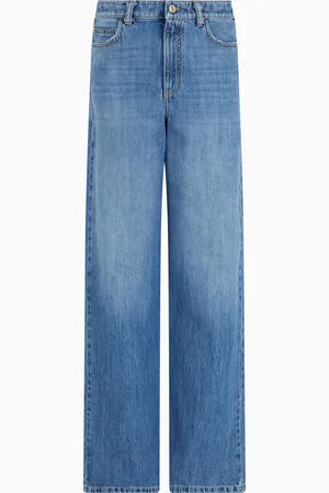 Emporio Armani Jean J4B taille mi-haute et jambe droite en denim
