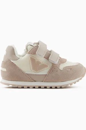 Emporio Armani Sneakers en mesh avec détails en cuir suédé et écusson aigle