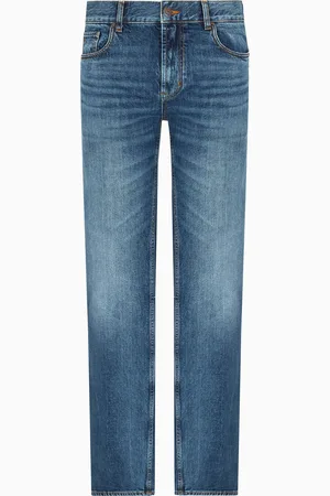 Emporio Armani Jean J76 coupe droite en denim délavé