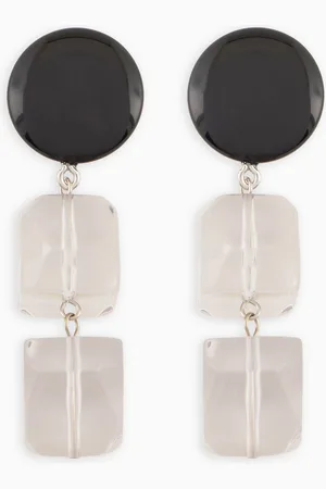 Emporio Armani Grandes boucles d’oreilles pendantes avec éléments transparents