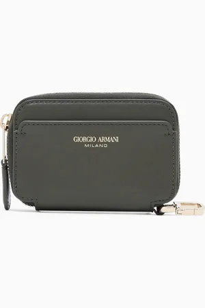 Giorgio Armani Mini portefeuille zippé en cuir