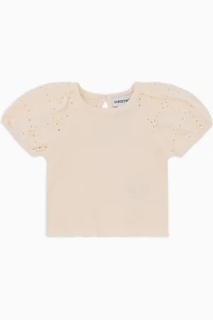 Emporio Armani T-shirt à manches bouffantes effet sangallo