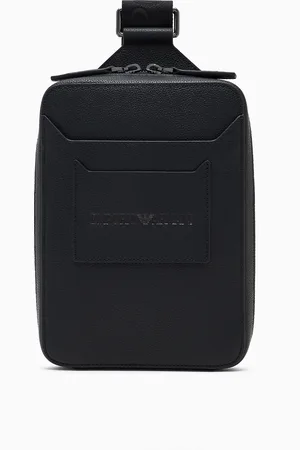 Emporio Armani Mini-sac à dos une épaule en cuir martelé
