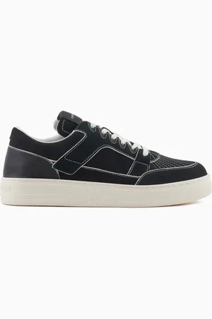 Emporio Armani Sneakers en nubuck et cuir de vachette
