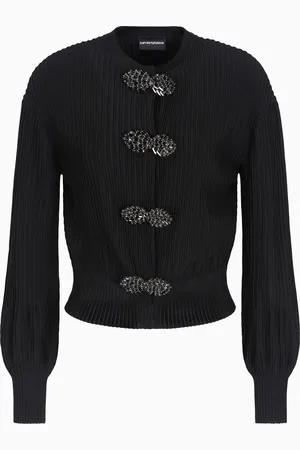Emporio Armani Cardigan en tissu ottoman avec détails bijoux