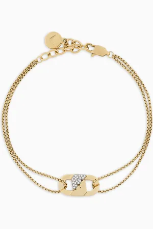 Emporio Armani Bracelet avec plaque en acier inoxydable couleur or