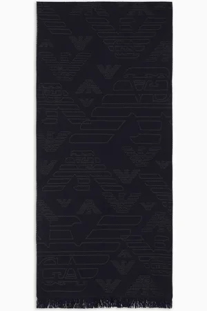 Emporio Armani Écharpe en laine avec aigle jacquard all over