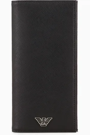 Emporio Armani Portefeuille à plaque aigle ASV en cuir saffiano régénéré