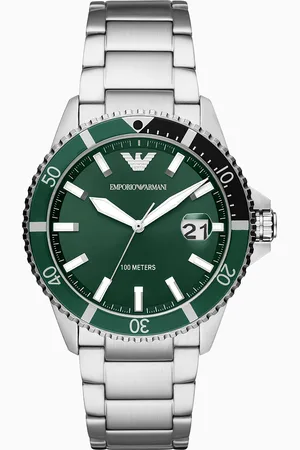 Emporio Armani World Explorer Three-Hand Stainless Steel Watch