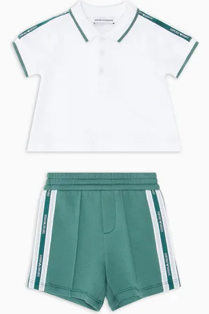 Emporio Armani Ensemble en jersey avec polo et bermuda à bande logo