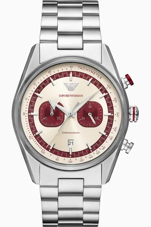 Emporio Armani Montre avec chronographe en acier inoxydable