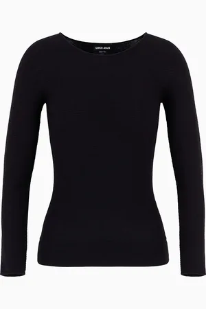 Giorgio Armani Pull à manches longues en viscose au point mousse