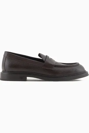 Emporio Armani Mocassins en cuir grainé