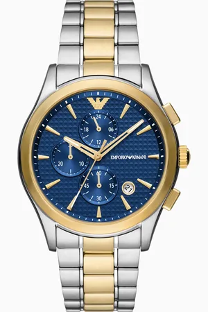 Emporio Armani Montre avec chronographe en acier inoxydable bicolore