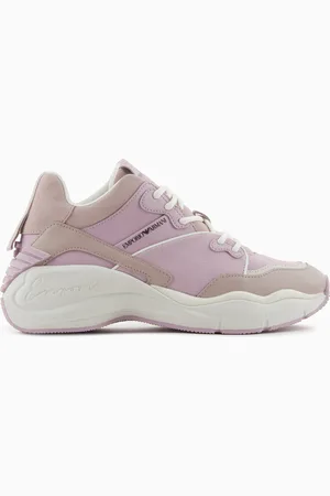 Emporio Armani Sneakers en cuir et cuir suédé avec maxi semelle