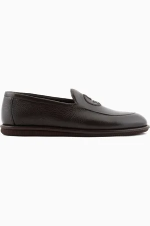 Giorgio Armani Mocassins en cerf avec logo brodé