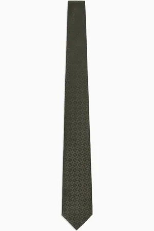 Emporio Armani Cravate en pure soie aigle et carreaux jacquard