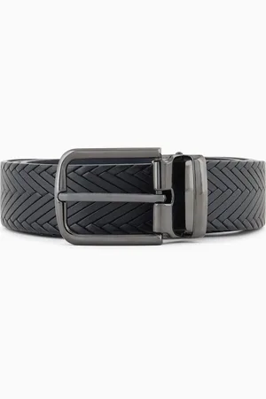 Emporio Armani Ceinture en cuir imprimé tressé